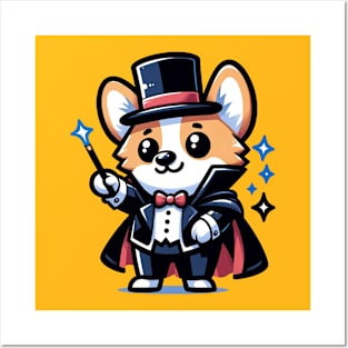 corgi magician Posters and Art